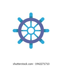 ship steering wheel icon of color style design vector template