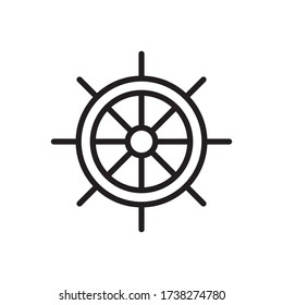 Ship Steering Wheel Icon Design Vector Template