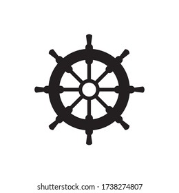 Ship Steering Wheel Icon Design Vector Template