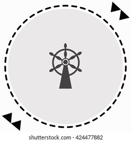 Ship steering wheel icon Flat Design. Isolated Illustration.