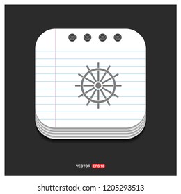 Ship steering wheel icon - Free vector icon