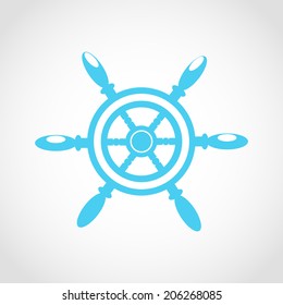 ship steering wheel Icon Isolated on White Background