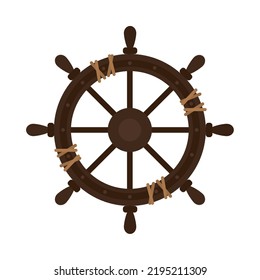 ship steering wheel icon isolated