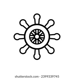ship steering wheel icon isolated white background.