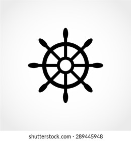 Ship steering wheel Icon Isolated on White Background