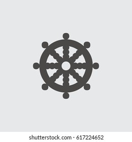 ship steering wheel icon isolated sign symbol and flat style for app, web and digital design. Vector illustration.