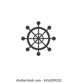 Ship Steering wheel Icon and Logo template