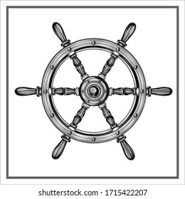 Ship steering wheel icon Nautical Ship Wheel symbol vector sign isolated on white background illustration for graphic and web design.