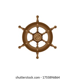 The ship steering wheel icon. Sailing symbol. Flat Vector illustration