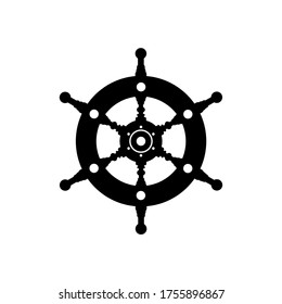 The ship steering wheel icon. Sailing symbol. Flat Vector illustration