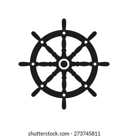 The ship steering wheel icon. Sailing symbol. Flat Vector illustration