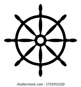 Icono del volante de la dirección del barco en diseño de estilo plano. Ilustración vectorial aislada en fondo blanco.