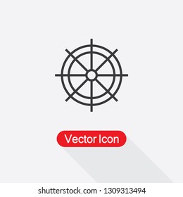 Ship Steering Wheel Icon Vector Illustration Eps10