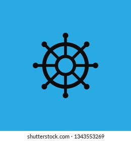 ship steering wheel icon vector