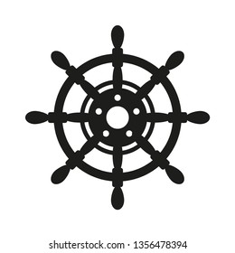 Ship Steering Wheel Icon Vector