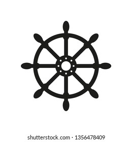 Ship Steering Wheel Icon Vector