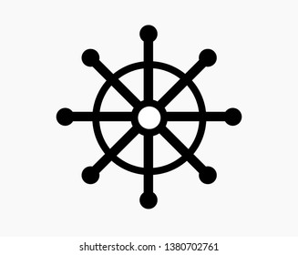 Ship steering wheel icon vector - Vector