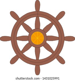ship steering wheel icon vector