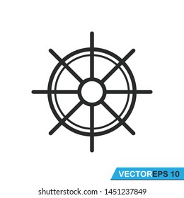 ship steering wheel icon vector template