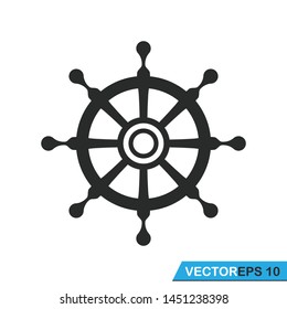 ship steering wheel icon vector template