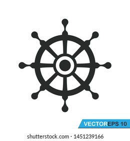 ship steering wheel icon vector template