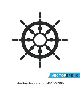 ship steering wheel icon vector template