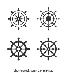 Ship steering wheel Icon vector sign isolated for graphic and web design. Ship steering wheel symbol template color editable on white background.