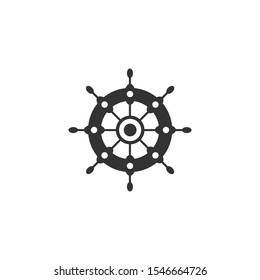 Ship steering wheel Icon vector sign isolated for graphic and web design. Ship steering wheel symbol template color editable on white background.