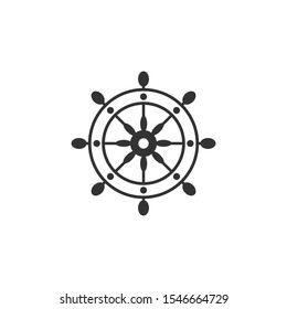 Ship steering wheel Icon vector sign isolated for graphic and web design. Ship steering wheel symbol template color editable on white background.