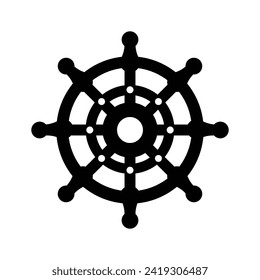 ship steering wheel icon vector