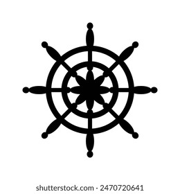 ship steering wheel icon vector