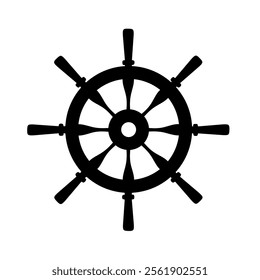 ship steering wheel icon vector with trendy design