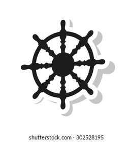 ship steering wheel  icon - vector