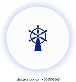 Ship steering wheel  icon. Vector design.