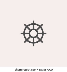 Ship Steering Wheel Icon Vector