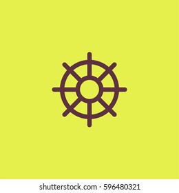 Ship steering wheel icon vector