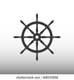 Ship steering wheel icon vector