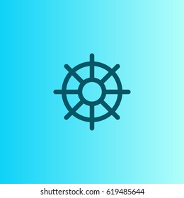 Ship steering wheel icon vector