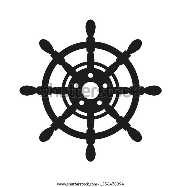 Ship Steering Wheel Icon Vector Stock Vector (royalty Free) 1356478394