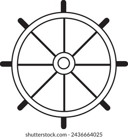 ship steering wheel illustration vector design