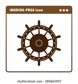 ship steering wheel, landing page icon
