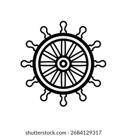 Schiffslenkradlinie - Vektorsymbol