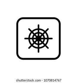 Ship steering wheel linear vector icon. Development thin line illustration.