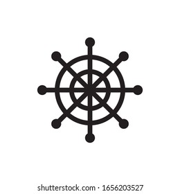 Ship Steering Wheel logo design vector