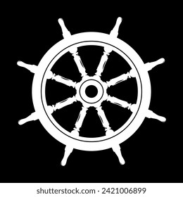 ship steering wheel logo design vector icon