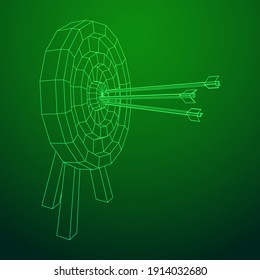 Ship steering wheel. Marine rudder. Wireframe low poly mesh vector illustration.
