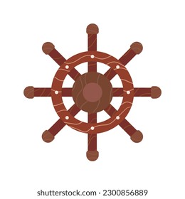 ship steering wheel modern flat  vector illustration