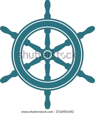 Ship steering wheel. Nautical navigation. Travel symbol