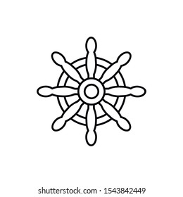 Ship steering wheel outline icon. linear style sign for mobile concept and web design. Rudder simple line vector icon. Symbol, logo illustration. Pixel perfect vector graphics