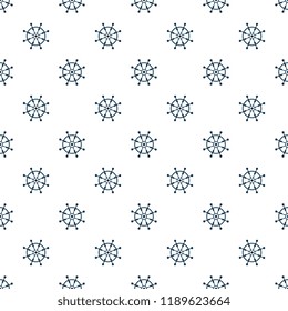 Ship steering wheel. Seamless pattern. Background in a marine style.